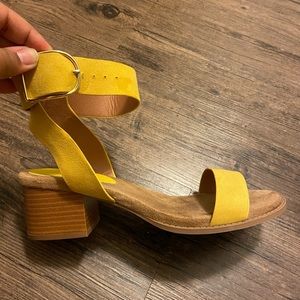 Yellow Block Heels